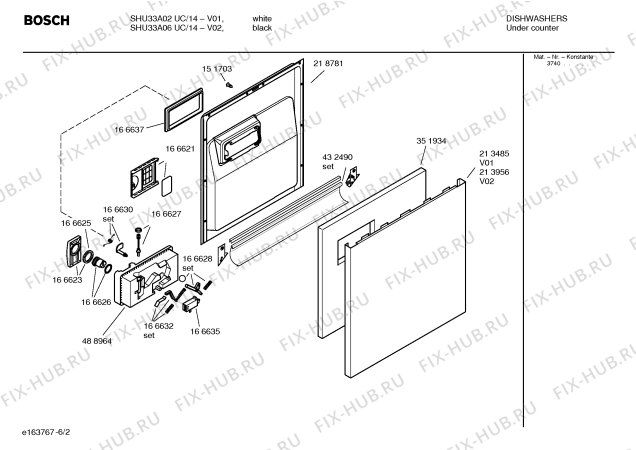 Взрыв-схема посудомоечной машины Bosch SHU33A02UC Bosch - Схема узла 02