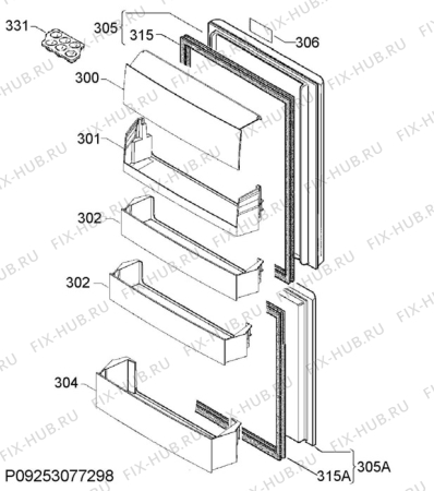 Взрыв-схема холодильника Electrolux EN3750POX - Схема узла Door
