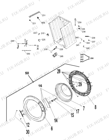 Схема №2 AWG 5052/M с изображением Рамка для стиралки Whirlpool 480111103434