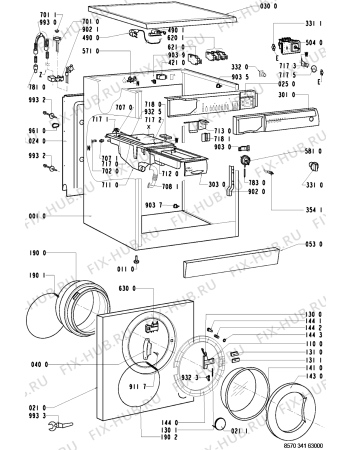 Схема №1 AWM 3268 с изображением Рукоятка для стиралки Whirlpool 481949878406