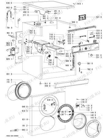 Схема №2 AWO/D 7086/1 WP с изображением Микромодуль для стиральной машины Whirlpool 480111103883