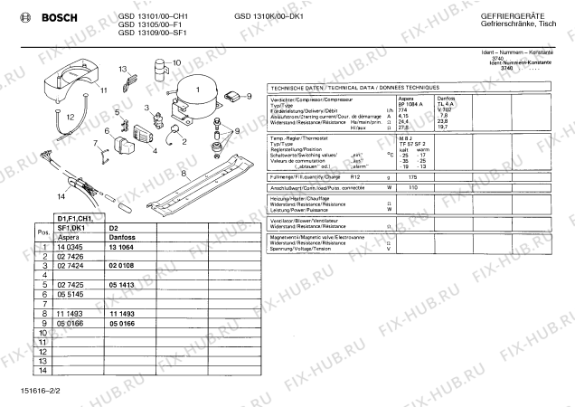 Взрыв-схема холодильника Bosch GSD13105 GSD1310 - Схема узла 02