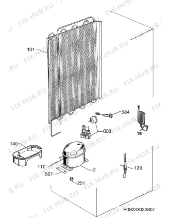Взрыв-схема холодильника Juno JRG90122 - Схема узла Cooling system 017