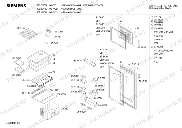Схема №2 KS25V621 с изображением Инструкция по эксплуатации для холодильника Siemens 00581492