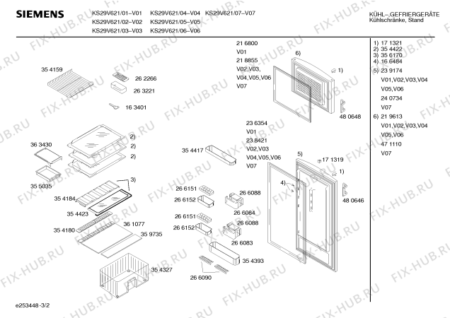 Схема №2 KS29V621FF с изображением Дверь для холодильника Siemens 00219613