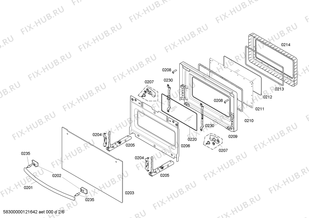 Схема №2 B6774B0GB с изображением Модуль реле для плиты (духовки) Bosch 00642259