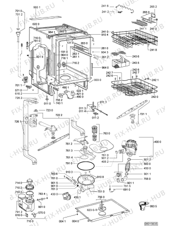 Схема №1 ADP 7590 WH с изображением Модуль (плата) управления для посудомойки Whirlpool 480140100877