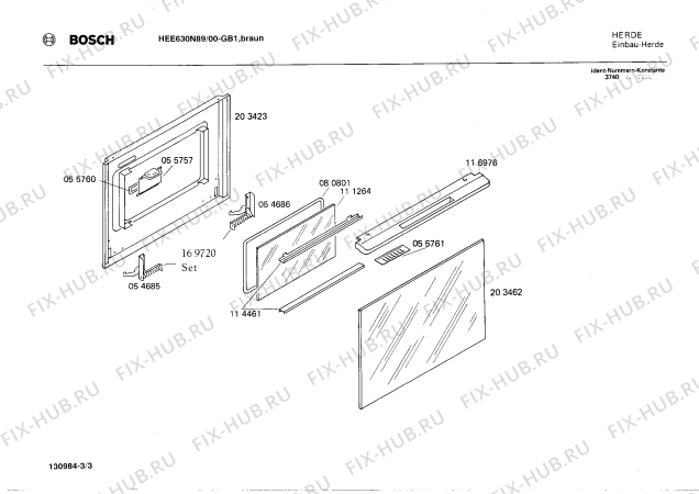 Взрыв-схема плиты (духовки) Bosch HEE630N89 - Схема узла 03