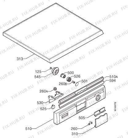 Взрыв-схема посудомоечной машины Zanussi DWS6726 - Схема узла Command panel 037