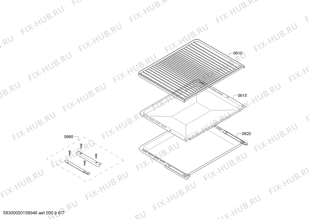 Схема №4 HCE745850R с изображением Стеклокерамика для электропечи Bosch 00711035