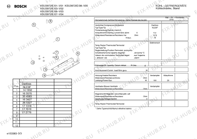 Взрыв-схема холодильника Bosch KSU3972IE - Схема узла 03