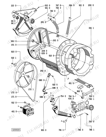 Схема №1 WA2381WS WA 2381 /WS-D с изображением Электропроводка для стиральной машины Whirlpool 481232128366