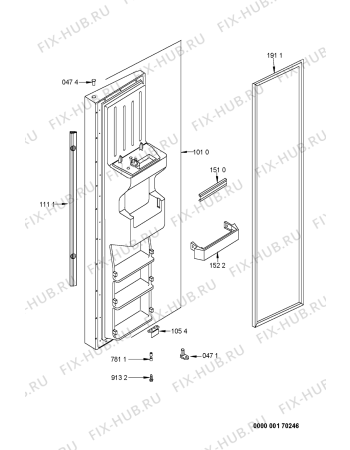 Схема №4 KSN 7051/A с изображением Крышка для холодильника Whirlpool 481245228618