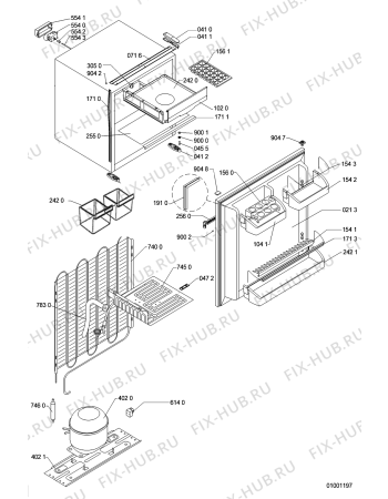 Схема №1 ARF 246 с изображением Лоток (форма) для холодильной камеры Whirlpool 481991100014