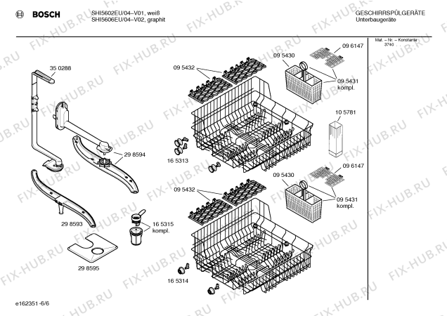 Схема №2 SGU5606EU с изображением Инструкция по эксплуатации для посудомоечной машины Bosch 00520015