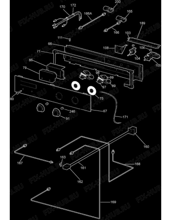 Взрыв-схема плиты (духовки) Aeg A90GATCBUL - Схема узла Command panel 037