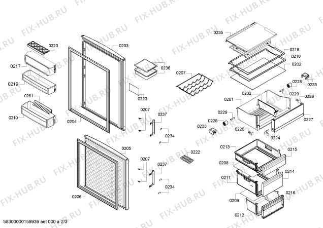 Схема №1 KGV39VI30X с изображением Поднос для холодильника Bosch 00705303
