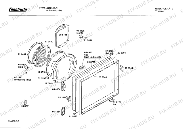 Схема №1 CT2430B CONTURA CT243 с изображением Переключатель для электросушки Bosch 00055730