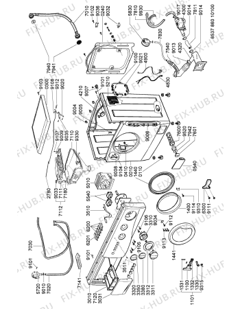 Схема №1 AWG 860/1 OS с изображением Крестовина для стиралки Whirlpool 481252898021