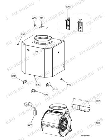 Взрыв-схема вытяжки Zanussi ZHC931X - Схема узла Section 4