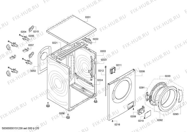 Схема №2 WAQ28460FF с изображением Панель управления для стиралки Bosch 00702780