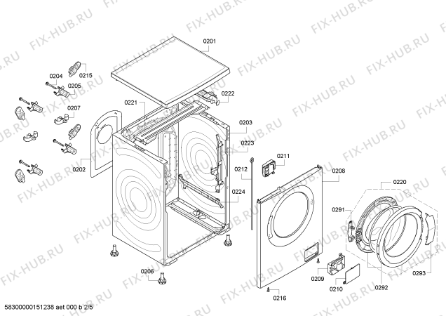 Взрыв-схема стиральной машины Bosch WAQ28460EE Bosch Advantixx 8 - Схема узла 02