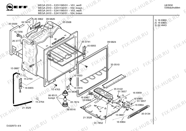 Схема №2 E2411W0 MEGA 2415 с изображением Ручка управления духовкой для электропечи Bosch 00167437