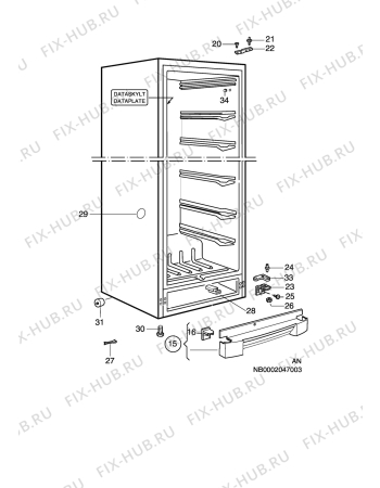 Взрыв-схема холодильника Electrolux EUC3210AB - Схема узла C10 Cabinet