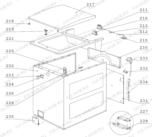 Взрыв-схема стиральной машины Gorenje Compact 2100 Ekolife Plus W411A01A FI   -White compact (900002892, W411A01A) - Схема узла 02