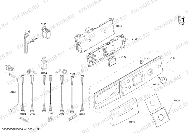 Схема №1 WAS32461SN Logixx 8 Sensitive с изображением Панель управления для стиралки Bosch 00671122