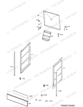 Взрыв-схема плиты (духовки) Zanussi ZCG9210Z1W - Схема узла Housing 001