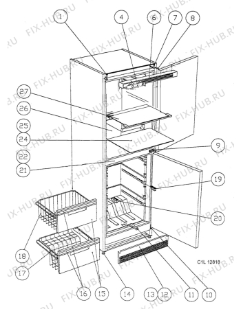 Взрыв-схема холодильника Aeg S3002KFP - Схема узла C10 Cabinet interior OSBY