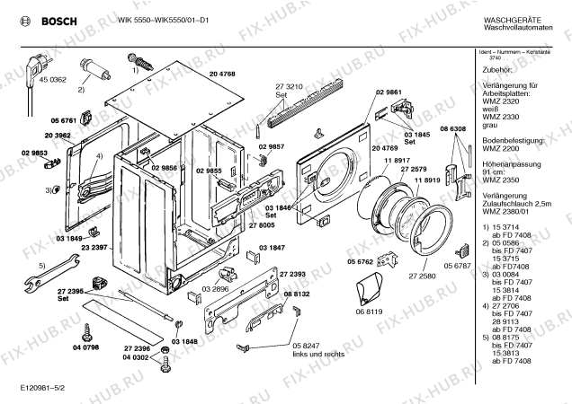 Взрыв-схема стиральной машины Bosch WIK5550 - Схема узла 02