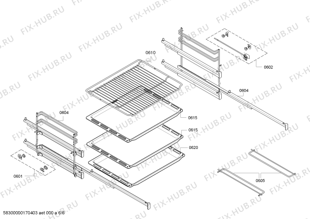 Взрыв-схема плиты (духовки) Bosch HBG73U550S Bosch - Схема узла 06