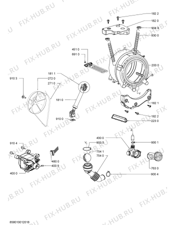 Схема №1 AWP 1406 с изображением Модуль (плата) для стиральной машины Whirlpool 481010533951