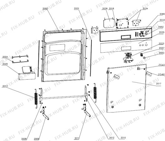 Взрыв-схема посудомоечной машины Sidex SGI602X (272022, WQP12-9350J) - Схема узла 02