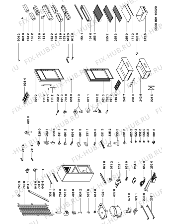 Схема №1 KGC 2854/2-1 с изображением Шарнир для холодильника Whirlpool 481953598633