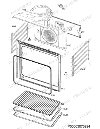 Взрыв-схема плиты (духовки) Zanussi ZOS37902XD - Схема узла Oven