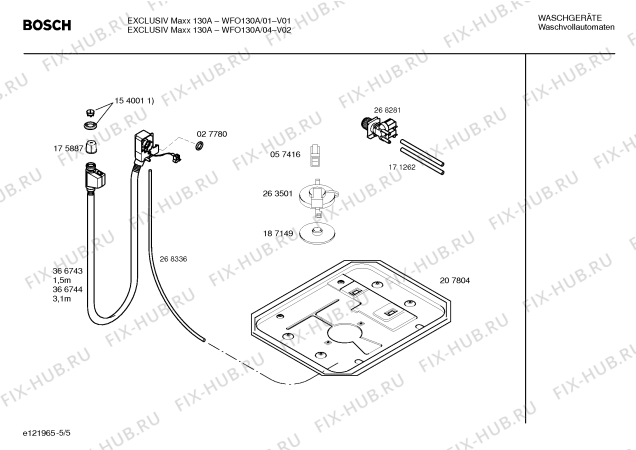 Схема №1 WFO130A Exclusiv Maxx WFO 130 A с изображением Инструкция по установке и эксплуатации для стиралки Bosch 00583779
