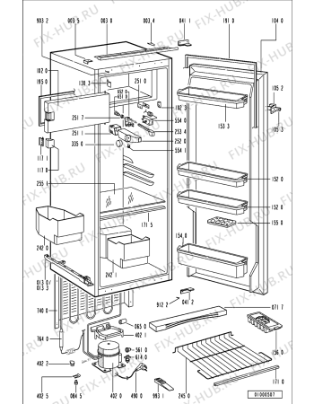 Схема №1 ARL 273/G с изображением Поверхность для холодильника Whirlpool 481241848455