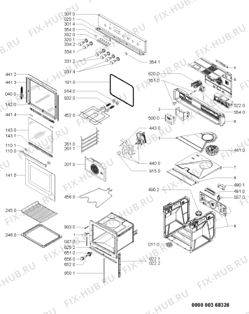 Схема №1 ESZH5963/WS с изображением Дверь (стекло) духовки для плиты (духовки) Whirlpool 481245059471