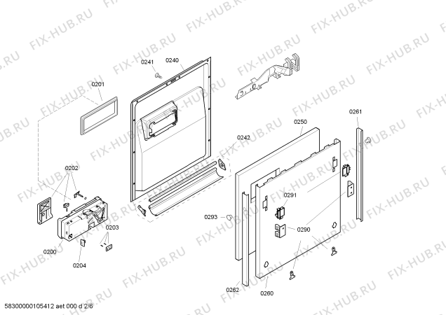 Схема №2 GI406160 с изображением Рамка для электропосудомоечной машины Bosch 00442035