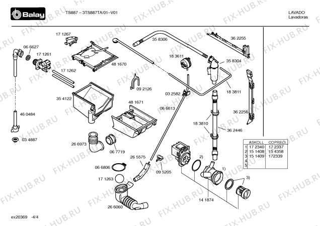 Схема №1 3TS887TA TS887 с изображением Вкладыш в панель для стиральной машины Bosch 00483041