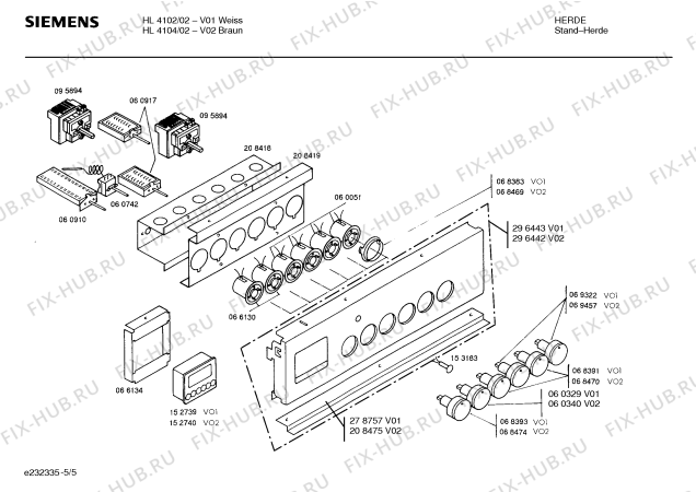 Схема №2 HL4104 с изображением Панель для духового шкафа Siemens 00288000