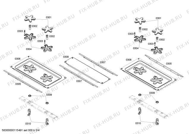 Схема №2 PC304D с изображением Коллектор для электропечи Bosch 00499549