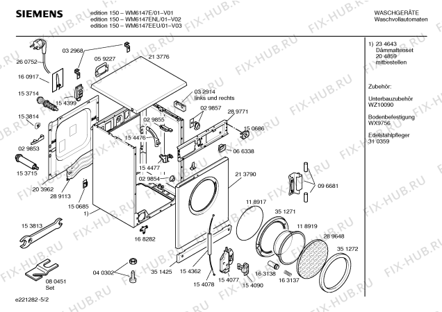 Схема №1 WM6147EGB edition 150 с изображением Панель управления для стиралки Siemens 00351265
