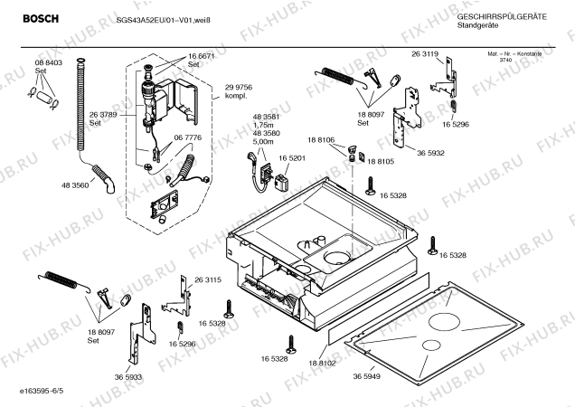Схема №1 SGS43A52EU с изображением Инструкция по эксплуатации для посудомоечной машины Bosch 00582579