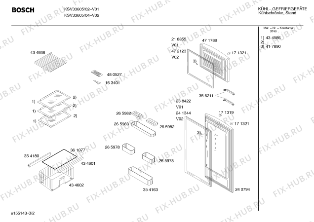 Схема №1 KSV33605 с изображением Инструкция по эксплуатации для холодильной камеры Bosch 00588115