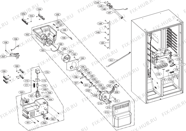 Взрыв-схема холодильника Gorenje NRS85557E (198444, HRF661FF/ASS) - Схема узла 06