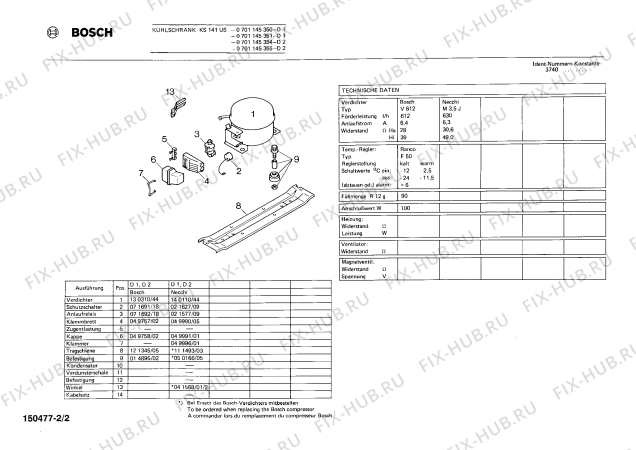 Взрыв-схема холодильника Bosch 0701145350 KS141US - Схема узла 02